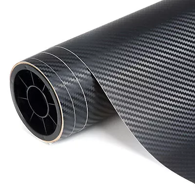 Black 3D Carbon Fibre Vinyl Car Wrap Film Sticker Air Bubble Free Various Size - • £149.99