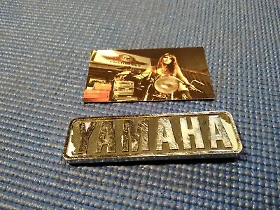 Vintage Yamaha Motorcycle Badge Plastic Chrome Black Rare • $18