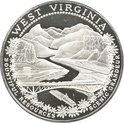 Sterling Silver - State Of West Virginia - - 925 - 32.6 Grams Round/Art Bar *146 • $3.95