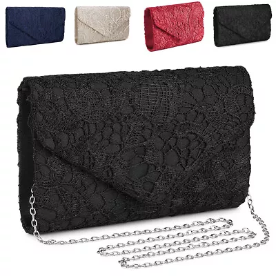 Women Floral Lace Envelope Bag Handbag Cultch Prom Wedding Patry Purse Shoulder • $14.49