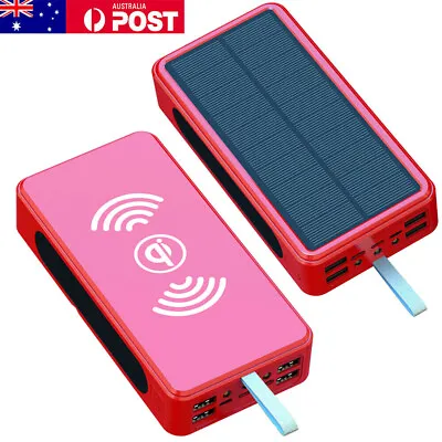 $45.99 • Buy 50000mAh Power Bank Portable Solar Panel Backup Battery Wireless Phone Charger