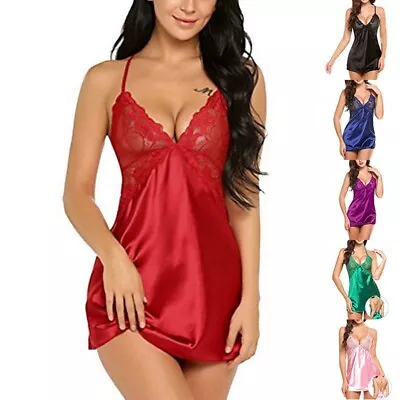£5.89 • Buy Women Ladies Lace Nightgown Sexy Negligee Night Dress Sleepwear Soft