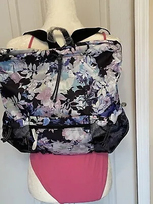 NEW! Victoria’s Secret Large Blue Floral Fabric Backpack / MSRP $69/Great Gift ! • $44.80