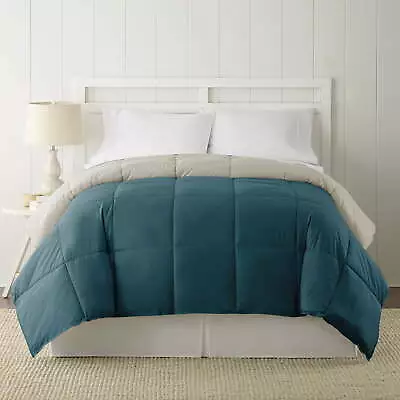 Modern Threads Reversible Blue & Beige Adult Down Alternative Comforter Twin USA • $24.47