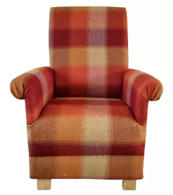 Laura Ashley Fabric Adult Chairs Armchairs Accent Keswick Burnt Sienna Check • £229.99