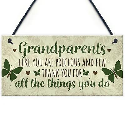 £3.99 • Buy Handmade Plaque Grandparent Gifts For Grandma Grandpa Nan Grandad Birthday Xmas