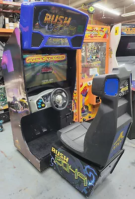 RUSH 2049 Arcade Driving Racing Video Game Machine San Francisco -27  Curved LCD • $1850