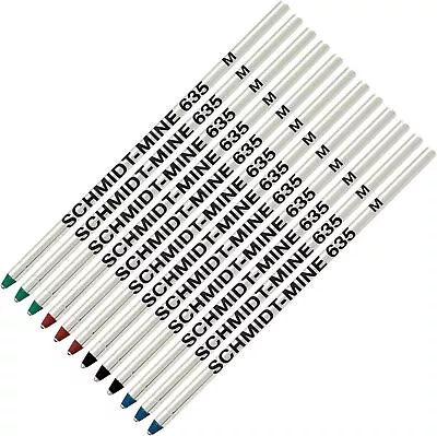 Schmidt 635 D1 Mine Ballpoint Refill-Black Red Blue Green (Tip 0.7mm)-12 Pack • $13.95