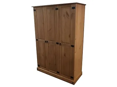 £259.99 • Buy Corona Wardrobe 3 Door Budget Mexican Bedroom Solid Pine By Mercers Furniture®
