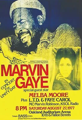 Marvin Gaye Reproduction 4  X 6  Mini Concert Poster Free Top Loader   • $4.99