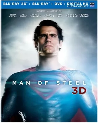 Man Of Steel Blu-ray 3D Superman DC Comics Superhero No Glasses Henry Cavill • $5.22