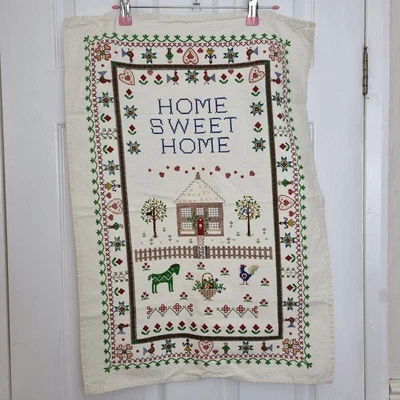 £11.99 • Buy 2x Vintage M&S St. Michael Cotton Tea Towels Cross Stitch Home Sweet Home   