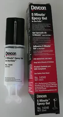 5 Minute Epoxy Gel 25 ML Dual Syringe Dev-Tube Devcon DEVCON 14240 EXP 11/26 • $8.99