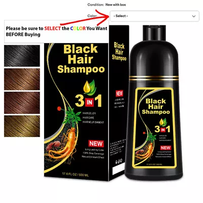 Hair Dye Shampoo 3 In 1 Hair Shampoo Instant Hair Dye Herbal Ingredients Gift US • $18.99