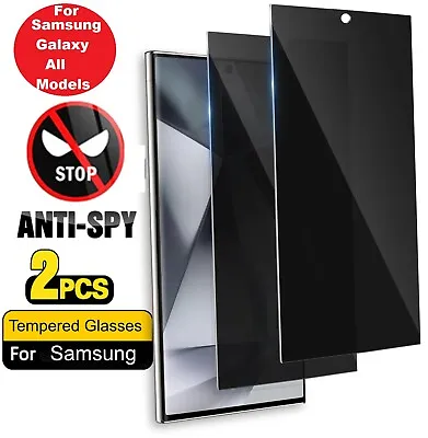 2X Samsung S24 Ultra S23 Plus S22 S21 S8 Privacy Tempered Glass Screen Protector • £6.49