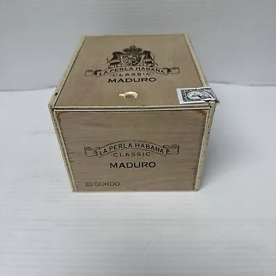 La Perla Habana Classic Maduro Empty Cigar Wood Box With Slider Top Panel • $15.99