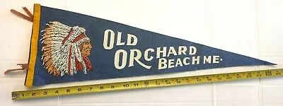 Vintage Old Orchard Beach Maine Felt Pennant 24  {d264} • $48