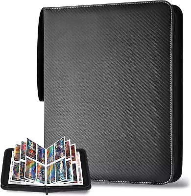 Trading Card Binder 4 Pocket | 400 Pockets With 50 Sleeves | Card Holder Album F • $19.99