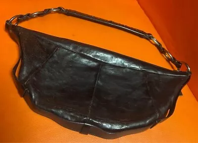 Yves Saint Laurent Mombasa Black Leather One Shoulder Bag Body Vintage W15.7in • $275