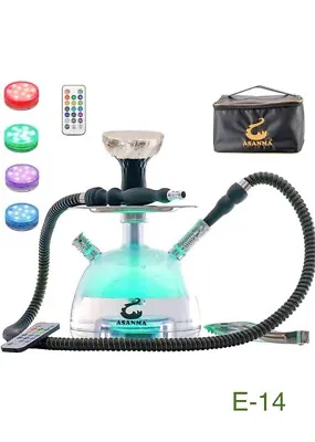 Modern Acrylic Bubble Hookah + Travel Case System Silicone Bowl Silk Hose Tongs • £38