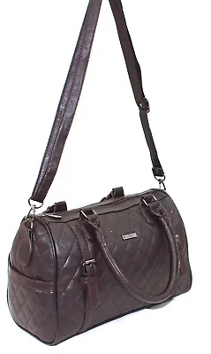 Women's Lorenz Faux Leather Tote Bag Barrel Shoulder Bag Across Body Handbag • £12.99