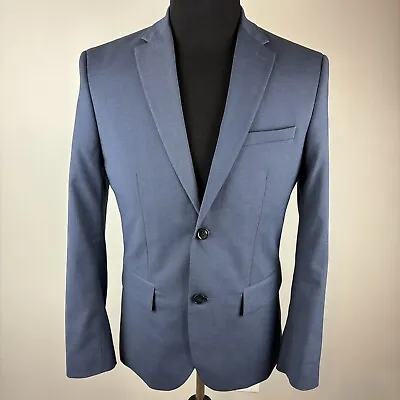 H&M Blazer Men's Size 38R Slim Fit Two-Button Sport Coat Jacket 38 R Blue EUC • $29.95