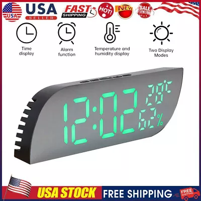 Alarm Clock Digital LED Display Portable Modern Battery Large Mirror USB Snooze • $16.99