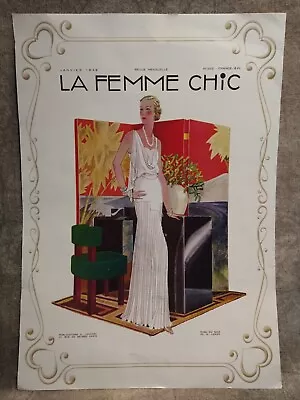 Vintage Paris Fashion 1932 La Femme Chic #252 Poster  French Pub. A. Louchel • $143.99