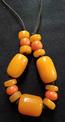 Large Vintage African Amber Bead Necklace • $88