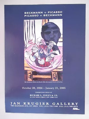 Max Beckman & Pablo Picasso Art Gallery Exhibit PRINT AD - 2004 • $9.99