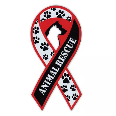 Magnetic Bumper Sticker - Animal Rescue Support Ribbon - Awareness Magnet • $7.99