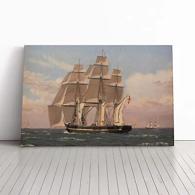 Christoffer Wilhelm Eckersberg Sailing Ship Canvas Wall Art Print Framed Picture • £24.95