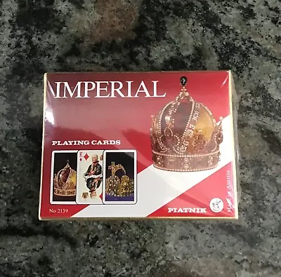 Vintage Piatnik Playing Cards Imperial Crowns Double Deck In Cell Sealed Box • $8