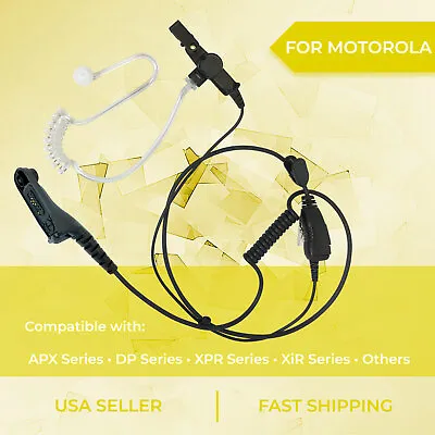 Acoustic PTT Mic Earpiece For Motorola Radios NNTN8459 XPR7550 XPR7580 APX4000 • $17.99