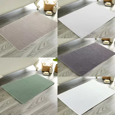 Luxe 100% Egyptian Cotton Non Slip Absorbent Washable Luxury Washroom Bath Mats • £9.99