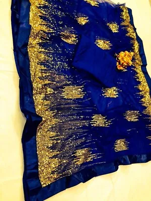 £19.99 • Buy Designer Soft Mono Net Sari, Women Saree With Blouse Bollywood Wear RV