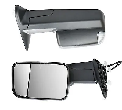 Power Heated Tow Mirrors Signal Puddle Lights For Ram 1500 Pickup 2009-2012 • $128.96