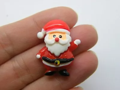 6 Father Christmas Santa Embellishment Cabochons Red Black White Resin CT141 • £2.30