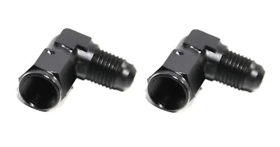 2pcs 90 Degree Swivel Fuel Oil Gas Line 4AN Female To Male AN4 Fitting Black • $15.75