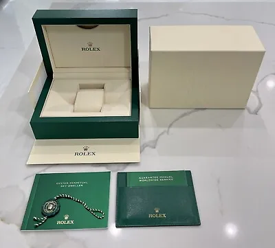 Authentic NEW STYLE ROLEX Watch Box For Sky Dweller FULL SET  Booklets + TAG NEW • $773.91