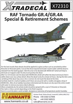 Xtradecal X72310 RAF Panavia Tornado GR.4/GR.4A Decals 1/72 • £9.95