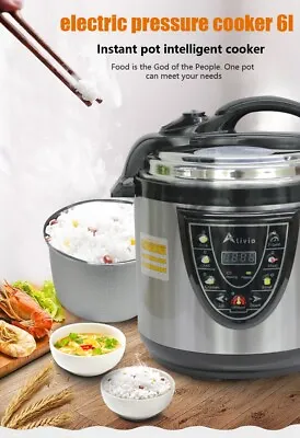 £44.99 • Buy 6L Electric Pressure Cooker Stainless Steel Non-Stick Multi Function