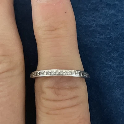 $25 • Buy PANDORA Hearts Of Pandora Stackable Ring Size 52 Sterling Silver Ale 190963CZ