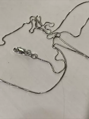 14K White Gold 18.5 Inch .45mm Box W/ Lobster Clasp Chain Necklace Italy KA 1772 • $120