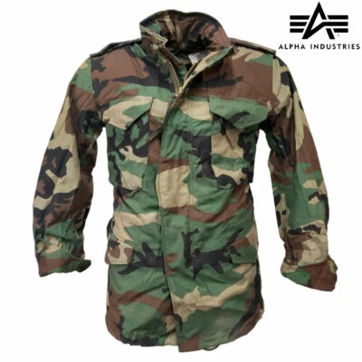 £79.90 • Buy M65 Jacket Alpha Industries US Army Military Combat Field Coat Woodland DPM Camo
