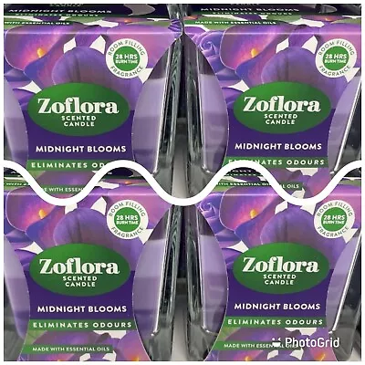 4 X Zoflora Midnight Blooms Scented Candles Brand New • £20.99