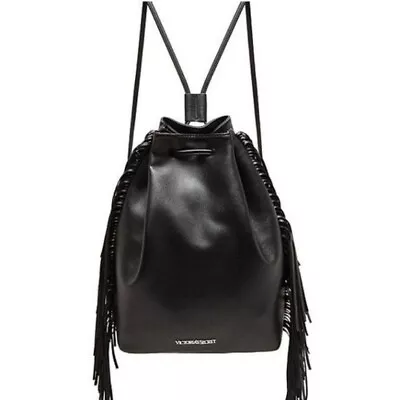 NWT Victorias Secret Black Vegan Leather Backpack • $35