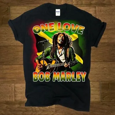 New Bob Marley One Love T Shirt Black Cotton S-5XL HP73 • $16.89