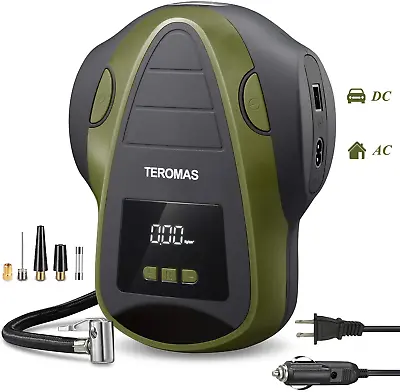 TEROMAS Tire Inflator Air Compressor Portable DC/AC Air Pump For Car Tires 12V • $34.99