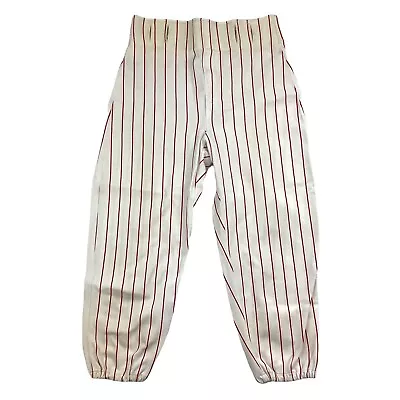 Vintage Russell Athletic Baseball Pants White Red Stripes USA Men Boy S 27x20 • $19.96